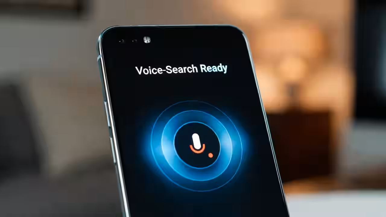 Person using a smartphone to search for a local service business