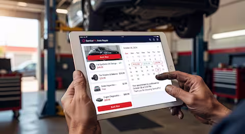 Online booking system showing customer appointments