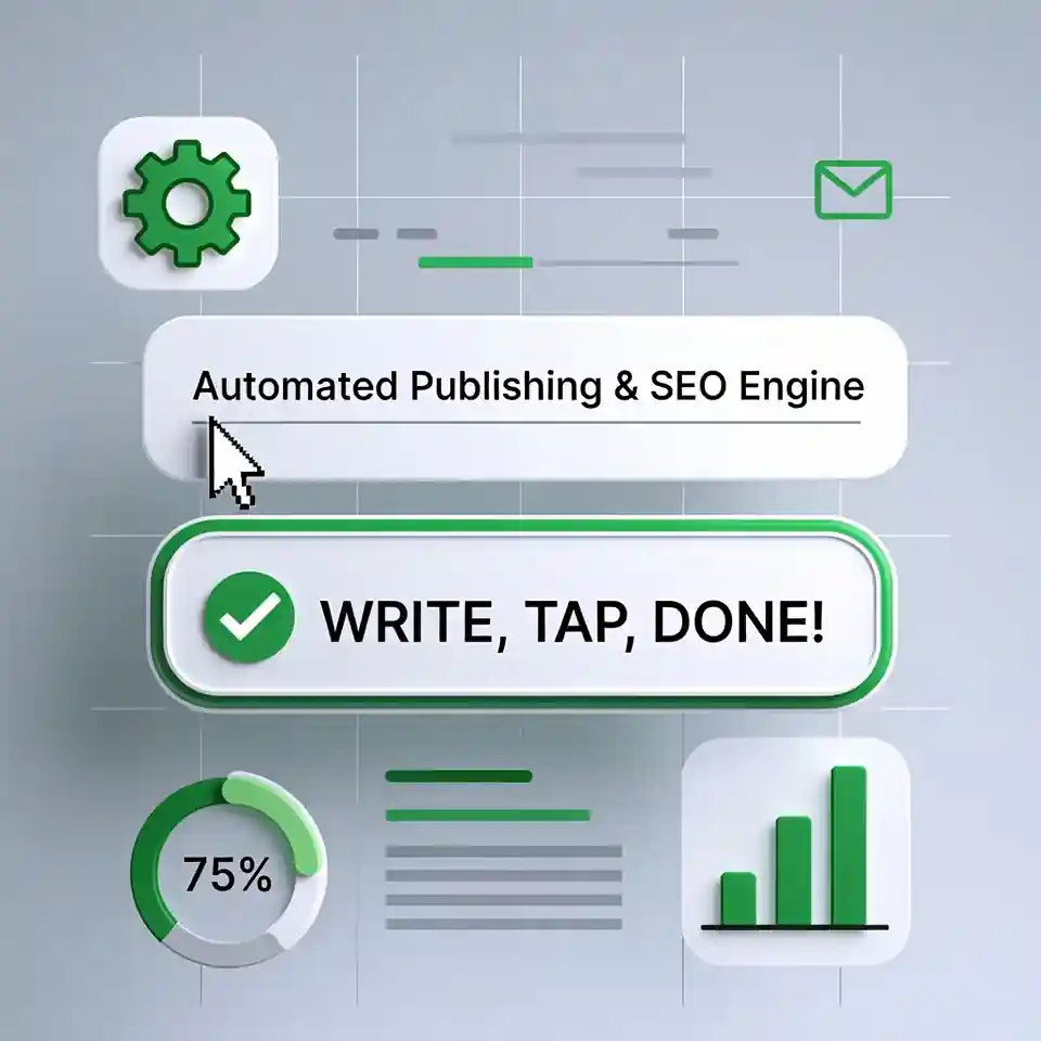 Write, Tap, Done — automated publishing and SEO engine